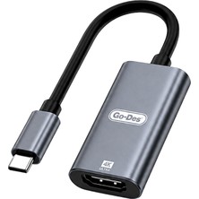 Go-Des Go Des GD-6906 Hdtv Type-C To HDMI 4K Ultra Hd Ses ve Video Adaptörü 60hz Gri