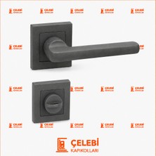 Çelebi Kapıkolları Şems Kol Kare Rozetli Mat Antrasit Wc