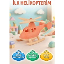 Farbu Oyuncak Ilk Helikopterim Turuncu  Güvenli Eğitici Turuncu 15 cm Oyuncak Helikopter