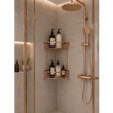 Titanium Design Rose Gold Pirinç 2 Katlı Duş Köşeliği/düzenleyici