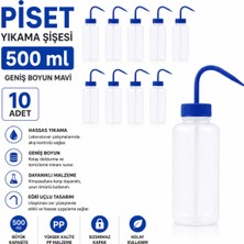 Labolist Piset 500 ml - Yıkama Şişesi - Geniş Boyun Mavi 10 Adet