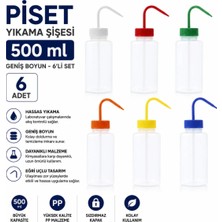 Labolist Piset 500 ml - Yıkama Şişesi Geniş Boyun - 6lı Set