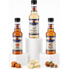 Simonelli 3'lü Kahve Şurubu Seti 250 ml (3x250 ml) - Karamel, Beyaz Çikolata ve Fındık Aromalı İçecek Şurubu