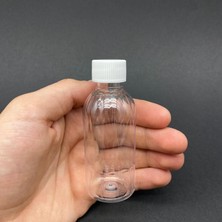 Sh Ticaret 50 cc Kısa Plastik Şişe - Beyaz Kapaklı- 50ML Kapaklı Pet Şişe- x 10 Adet