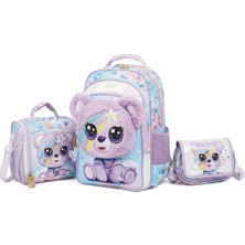 Chimola Chımola Cute Cub Bear Çanta - Beslenme Kalem Çantası Seti