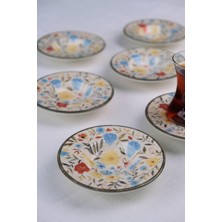 Sh Ticaret Tabakevi Tabak Evi Porselen Fiori Çay Tabağı Seti 12CM 6 Parça BNS6CTPRS1217
