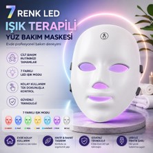 Polham 7 Renk LED Işık Teknolojili Yüz Bakım Maskesi Dokunmatik Kontrollü Evde Cilt Bakım Cihazı