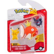 Sh Ticaret Pokémon Battle 3'lü Figür Oyuncak Seti PKW4090 Pikachu-Magikarp-Zorua