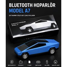 Koch Tech Bluetooth Hoparlör Model A7 Cybertruck Tasarımlı 10W Güçlü Ses Rgb LED Işıklı Kablosuz Taşınabilir Müzik Kutusu USB Tf Kart Fm Radyo Aux Girişli 2000MAH Şarjlı Dekoratif Hoparlör Ev Ofis Için Kullanım