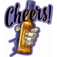 Sh Ticaret Sticker Usta - Beer - Şerefe - Cheers Sticker - 20562 Renkli 10 x 8.5 cm