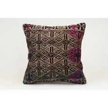 Kilim Wholesale El Yapımı Kilimden Yapılmış Vintage Kırlent Kılıfı, Yün, 40X40 cm