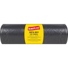 Sh Ticaret Ekonomik Endüstriyel Orta Siyah Torbası 20'li 55X60 Cm, Yırtılmaz & Sızdırmaz, Çift Katlı, Geri