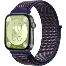 Asa Store Huawei Fit 4 Hasırlı Cırtcırtlı Kordon - Mavi-Beyaz