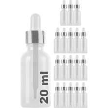 Sh Ticaret Afracam Şeffaf 20 ml Metal Gümüş Sızdırmaz Kapaklı Dropper Damlalık Cam Şişe Adet