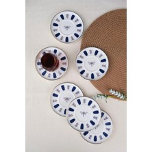 St. Morritz Tabak Evi Porselen Acem Zade Lacivert Çay Tabağı 11,8cm 6 Lı