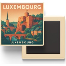 Sh Ticaret Lüksemburg Lüksemburg - Bock Kasamatları - Baskılı Buzdolap Magneti Kare 9x9 cm
