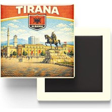 Sh Ticaret Arnavutluk Tiran Şehri Temalı Buzdolap Magneti – 9x9 cm