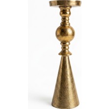 Antik Dokulu Gold Klasik Form Şamdan