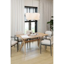 Plasmob 80X120 Mdf Mutfak Masası (Sadece Masa) Salon Masası Balkon Masası Viktoria Serisi-Ceviz/siyah