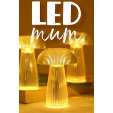Sh Ticaret 3 Adet LED Mum Kristal Tip Pil Dahil Dumansız Ledli Yapay Dekoratif Mum Işığı Şeffaf PT429