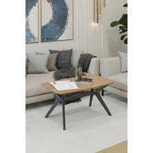 Plasmob 55X90 Ceviz-Siyah Orta Sehpa Oturma Odası Sehpa-Salon Sehpa Zen Model