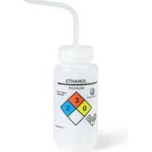 Labolist Piset 500 ml - Ldpe Yıkama Şişesi - Etanol Piseti - Yüzey Baskılı - Şeffaf Kapaklı - Geniş Boyunlu