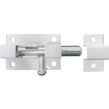 Sh Ticaret BADEM10 Kapı Sürgüsü Küçük Metal Beyaz Mavzer Sürgü Sürgülü Kilit 25X40 mm Kapı Pencere Emniyet Kil