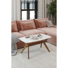 Plasmob 55X90 Marmo-Ceviz Orta Sehpa Oturma Odası Sehpa-Salon Sehpa Zen Model