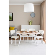 Plasmob 80X140 Mutfak Masası Takımı 1 Masa + 4 Sandalye Salon Masası Viktoria Model-Siyah/ceviz Masa