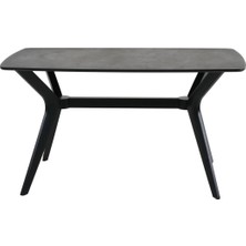Plasmob 80X120 Mdf Mutfak Masası (Sadece Masa) Salon Masası Balkon Masası Viktoria Serisi-Ceviz/siyah