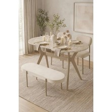 Plasmob 70X120 Mutfak Masa Takımı 2 Sandalye 1 Bench Yıldız Model