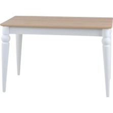 Plasmob 70X120 Dikdörtgen Sultan Serisi Mutfak Masası Balkon Masası (Sadece Masa)-Ceviz/beyaz