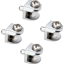 Sh Ticaret BADEM10 Cam Raf Tutucu Metal Cam Etejer Pimli Krom Metal Vidalı (4 Adet)