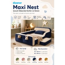 Dizanor Yeni Nesil Maxi Nest %100 Sünger ve Yıkanabilir Fermuarlı Kumaşa Sahip Bebek, Çocuk ve Genç Montessori Karyola Baza ve Başlık Yatağı Seti