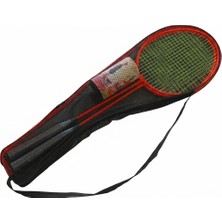 2 Li Badminton Raketi Seti + Taşıma Çantası + Tüp Içinde 2'li Top (Mekik) Seti