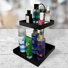 Sh Ticaret 2 Katlı Dekoratif Metal Banyo Mutfak Organizer Düzenleyici Standı, Mumluk, Lokumkuk, Çerezlik, O