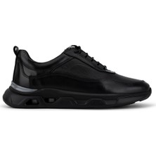 Tamer Tanca Erkek Hakiki Deri Siyah Sneakers & Spor Ayakkabı 1203 302 Erk Ayk SK26-27 Syh Antık/fltr