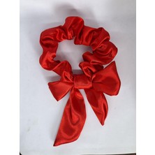 Sh Ticaret Kırmızı Saten Fiyonklu Saç Tokası, Elastik Scrunchie,saç Acıtmayan Toka