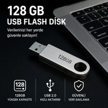 Koch Tech 128 GB USB Flash Bellek Ömür Boyu Garantili Metal Gövde Döner Kapaklı Taşınabilir Veri Depolama Belleği USB 2.0 Bilgisayar Laptop Tv Araç Multimedya Fotoğraf Video Müzik Dosya Aktarımı Hafıza Belleği