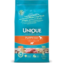 Unıque Unique Orta ve Iri Irk Yavru Köpek Maması Kuzu Etli 3 kg