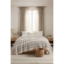 Dokuvia Natura Soft Ekru 4 Kat Müslin Çift Kişilik Yatak Örtüsü 220X230 cm %100 Pamuk Çok Amaçlı Koltuk Örtüsü ve Tv Battaniyesi