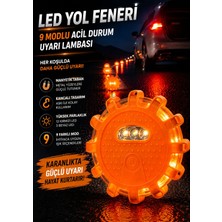 Gaman LED Yol Feneri 9 Modlu Manyetik Acil Durum Uyarı Lambası Askılı ve Manyetikli