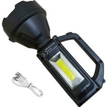 Sh Ticaret Gold Silver GS230 Şarjlı USB LED El Feneri Kamp Spor Lambası 7 W