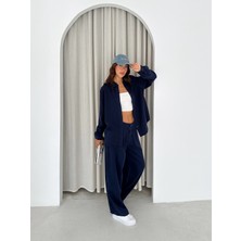 Tlg Giyim Kadın Oversize Tensel Gömlek Pantolon Takım