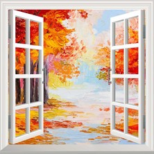Sh Ticaret Pencere Poster Duvar Kağıdı Yağlıboya Yapışkanlı Sticker