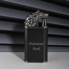 Pigado Isme Kişiye Özel Silvio Monetti Kurt Işlemeli Metal Gazlı Çakmak