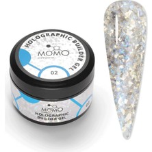Sh Ticaret Holographic Builder Gel, Nail Için Protez Tırnak Jeli No.02, Glitter Simli, 10 gr