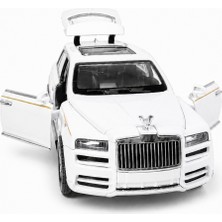 Kidzon Beyaz Metal Lüks Suv Oyuncak Araba Açılır Kapılı Bagajlı Çek Bırak Model Araç