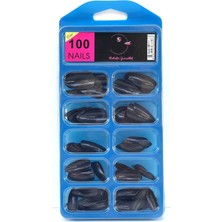 Sh Ticaret Hb Tasarım Professional 100'LÜ Kutulu Badem Takma Tırnak & Kırılmaz Oje Tutar - Almond False Nails