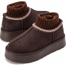 Neon Shoes Mini Süet Içi Kürklü Kalın Taban Triko Kadın Bot & Bootie
